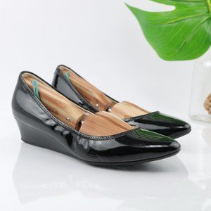 Cole Haan Elsie Luxe Dress Pump Demi Wedge Pointed Black Patent Leather Size 9